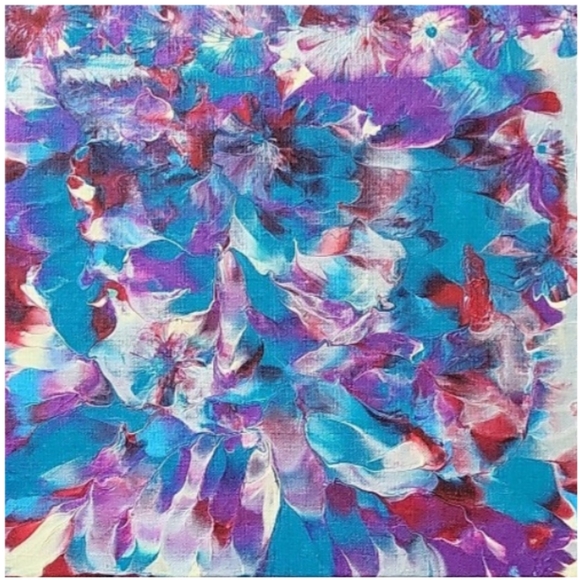 Hand Crafted Abstract Design 12x12 Inches Canvas Picture - Picture 2 of 4